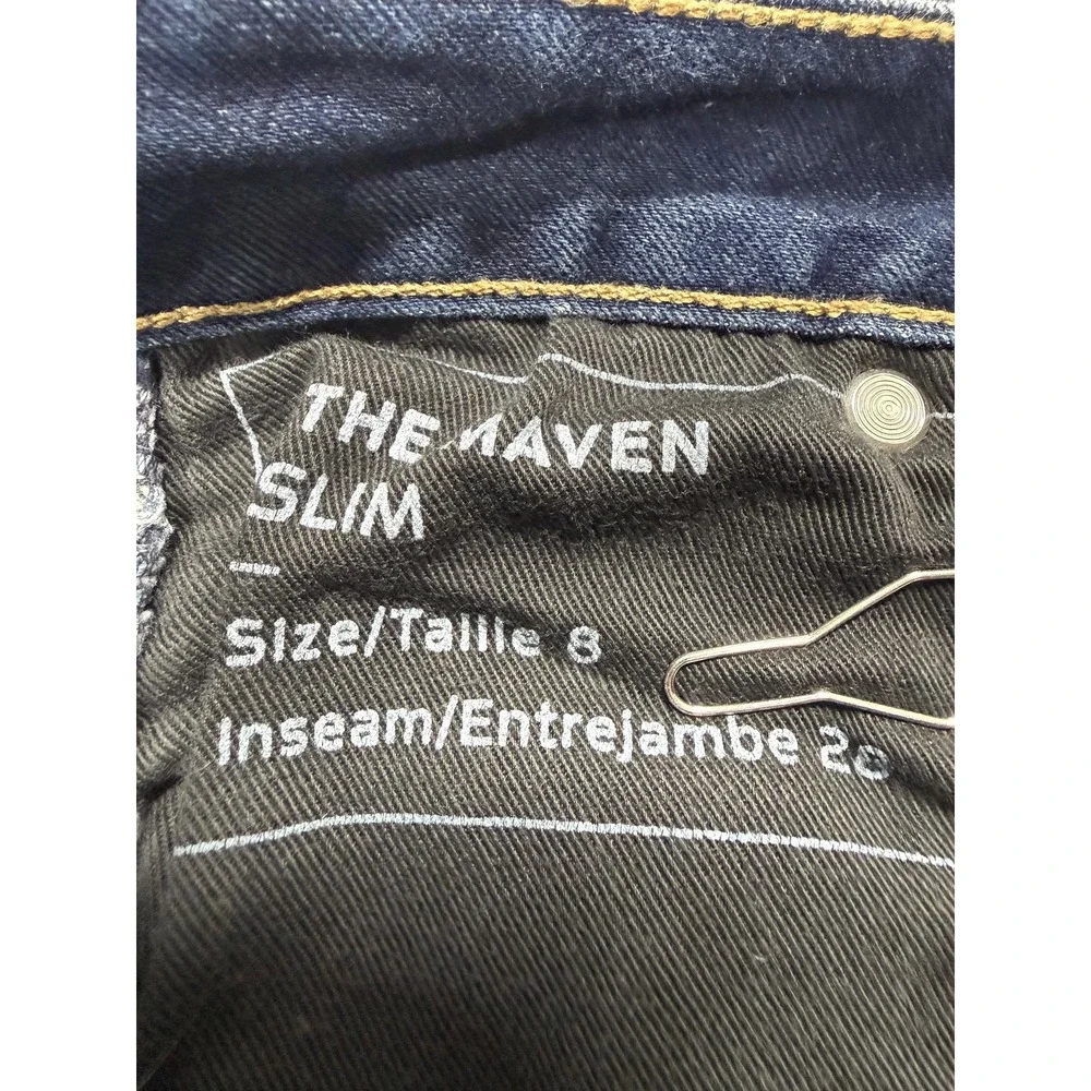 Dovetail Workwear The Maven Slim Jeans Womens 8/28 Blue Utility Stretch Denim
